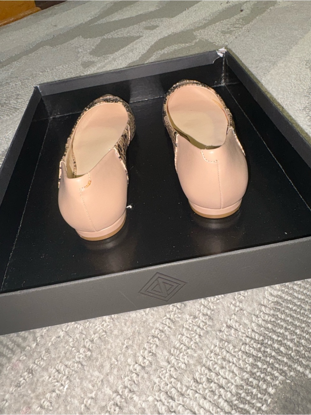 Nine West Snake-Print Pointed Toe Flats in Tan and Black - Picture 4 of 6
